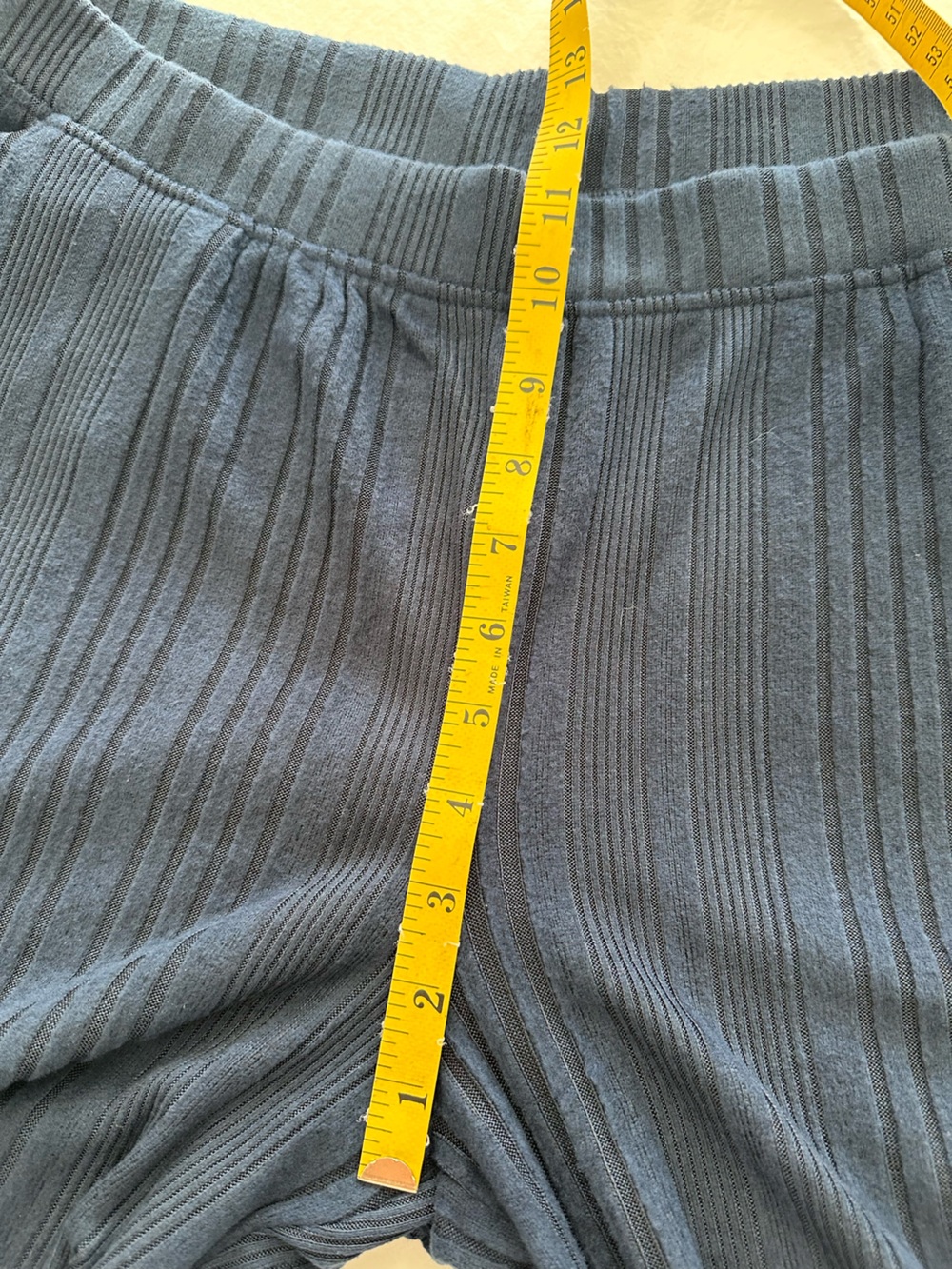 Cuddl Duds Navy Ribbed Knit Pants, size large - Picture 7 of 10